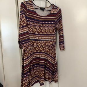 Artistic patterned dress.